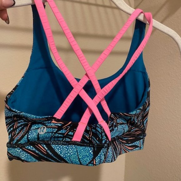 Lululemon Sports Bra Palm and Pink - Picture 2 of 2